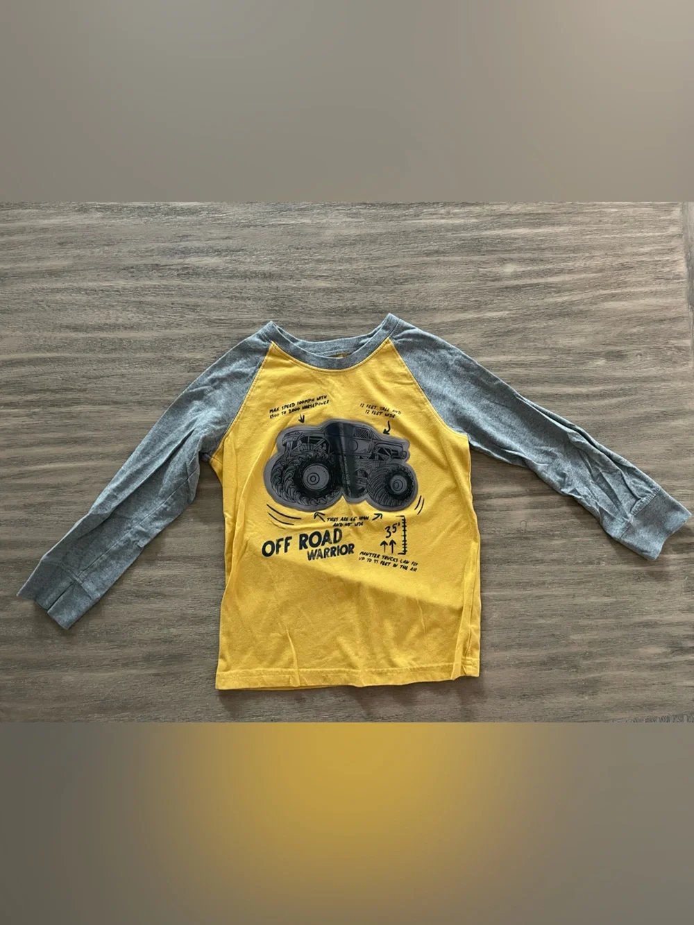 OshKosh B'gosh Yellow & Gray Monster Truck Long-Sleeve Tee